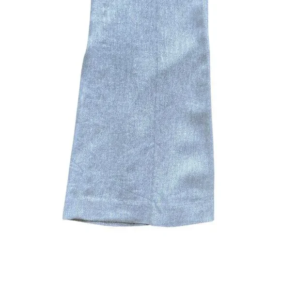 DKNY Slim Bootcut Trouser Womens Sz 2 Grey Herringbone Linen Blend - Picture 3 of 7